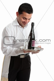 Smiling waiter, servant or bartender