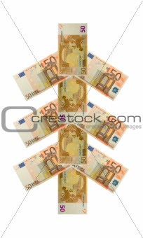 Christmas tree fifty euro banknote