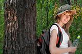 young woman backpacker