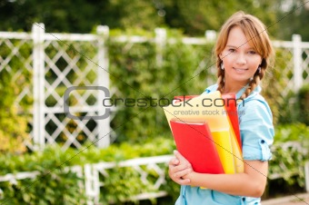 beautiful young student girl