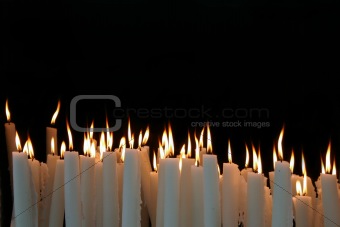 White Candle flames with black background