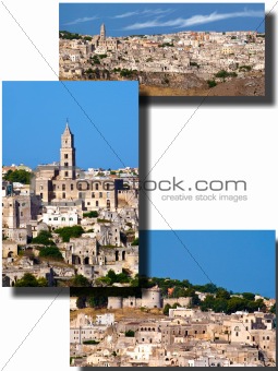 Collage of  the Sassi of Matera