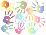 colorful hand prints