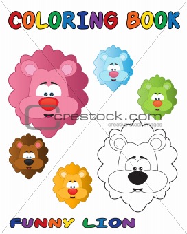 Funny Lion - Coloring Book