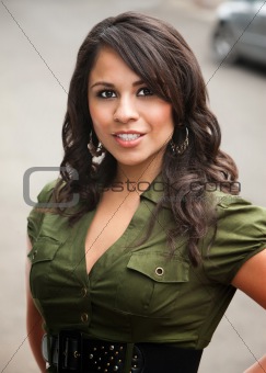 Pretty Hispanic Woman Outdoors