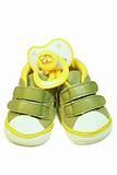 Baby’s bootee and pacifier