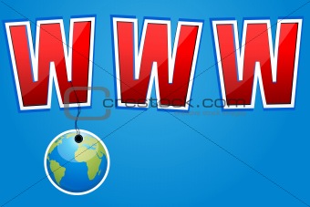 www with hanging globe