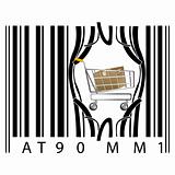 shopping cart coming out of barcode