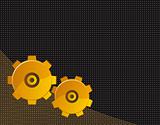 Black background with yellow gears