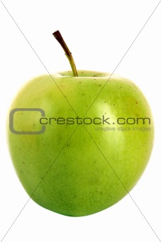 Fresh green tasty apple isolated on white