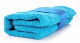 Blue towel isolated on white
