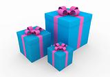 3d blue pink gift box