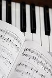 music sheet and piano
