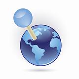Globe and pointer icon