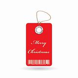 Red Christmas tag