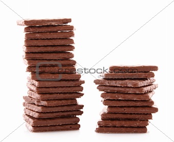 Chocolate cookie isolated on white
