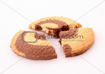 broken Chocolate cookie closeup