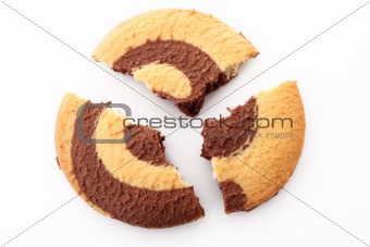 broken Chocolate cookie closeup