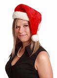 cute woman wearing santa hat