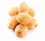 Few potatoes isolated on white