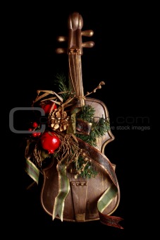 fake violin xmas ornament
