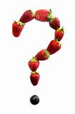 question mark made with strawberries