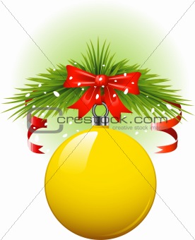 Yellow Christmas ball