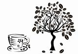 Coffee tree in a cup, vector