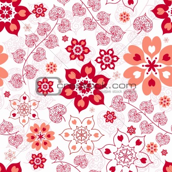 White seamless valentine pattern