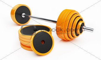 barbell on a white background