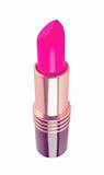 Lipstick of bright pink color isolated on white