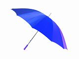 bright blue umbrella isolated on the white background 