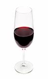 red wine in glass isolated on white background