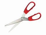 Red scissors isolated on the white background