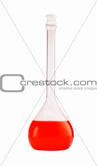 glass test tube isolated on the white background