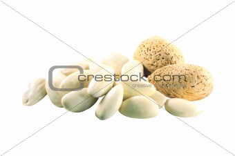 almond salted isolated on white background