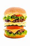 big tasty cheeseburger isolated on white background