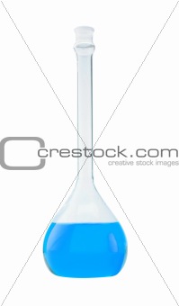 glass test tube isolated on the white background