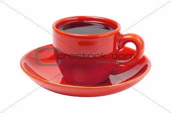 Red cup isolated on white background