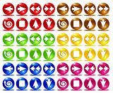 Colorful basic web icons