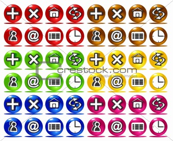 Colorful basic web icons