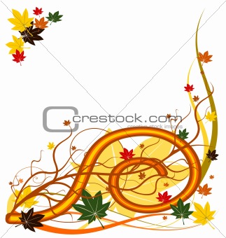 Autumn vector floral background