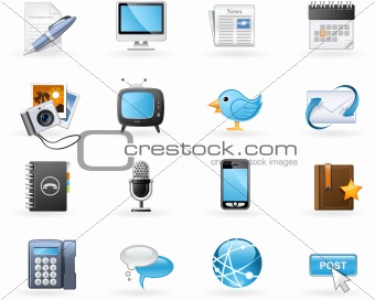 Communication channels icon set