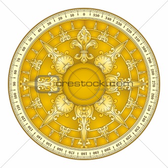 Retro gold compass vector