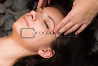 Young woman in japanese spa