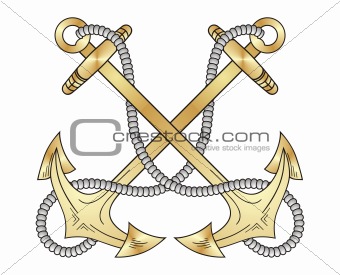 Gold anchors vector