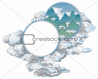 China mountains ornament vector