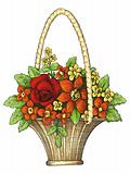 Basket  with flowers vector
