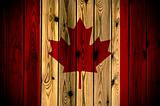 Wooden Canada flag
