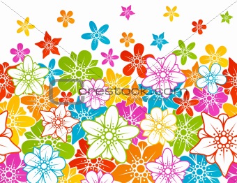Floral horizontal seamless background